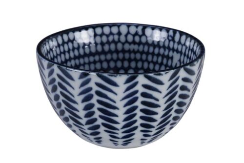 Tokyo Design Studio - Mixed Bowls - Blauw/Witte Kom - 12.7 x 7cm 500ml