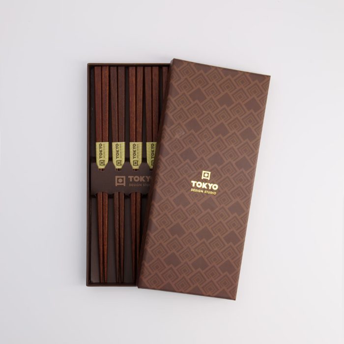 Tokyo Design Studio - Chopstick - Giftset/5 - Vierkant - Bruin