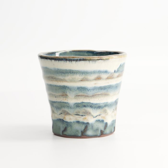 Tokyo Design Studio - Craft Teacup - Groen/Beige - Streep - 9x9cm