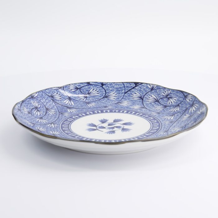 Tokyo Design Studio - Hana Blue - Rond Bord - 25,5x3,5cm - Tsuta Karakusa