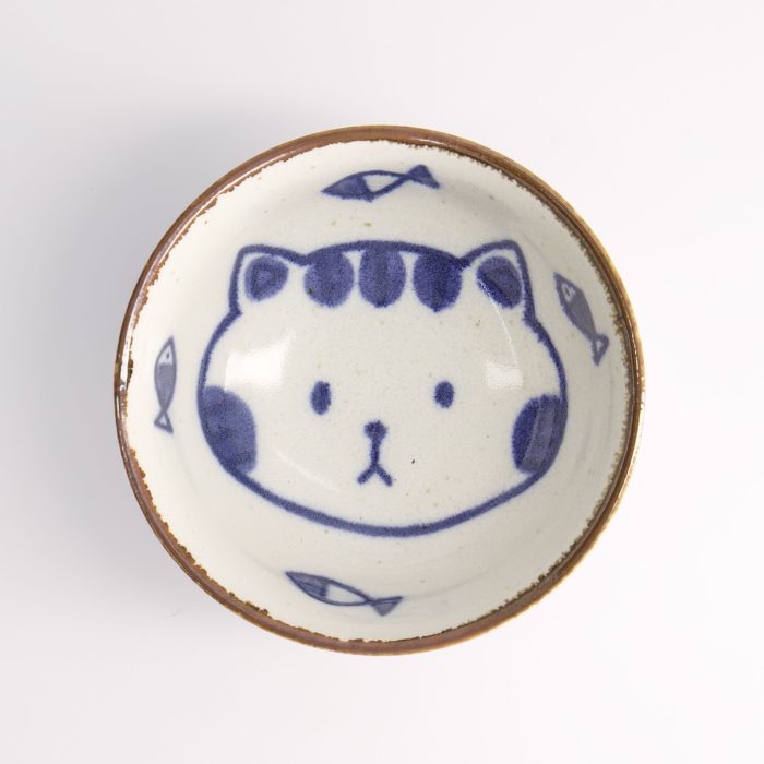 Tokyo Design Studio - Kawaii - Cat Neko - Rice Bowl - Blauw - 11.5x6cm - 300ml