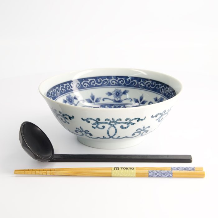 Tokyo Design Studio - Ramen Bowl - 3pcs - Cadeauset - Bloem - 19x7.5cm - 1100ml