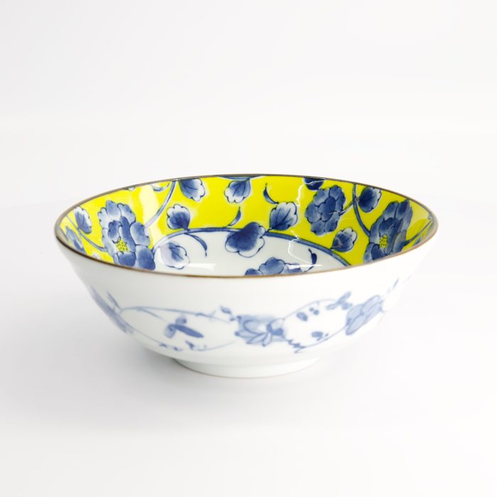 Tokyo Design Studio - Botan - Ramen Bowl - Geel/Blauw - 20.5x7.8cm - 1000ml