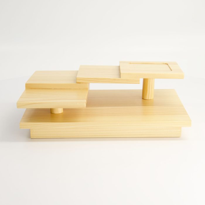 Tokyo Design Studio - Houten Sushi Geta Vierkant - Trap Ontwerp - 25,4x17x8,2cm